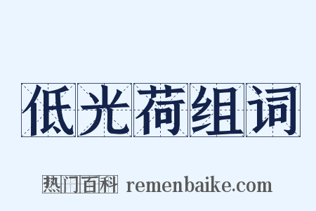 低光荷组词是什么意思的图片